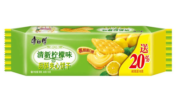 『康师傅』咸酥夹心饼柠檬  96g/288g